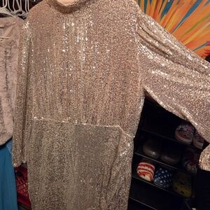 rose gold sequin dress